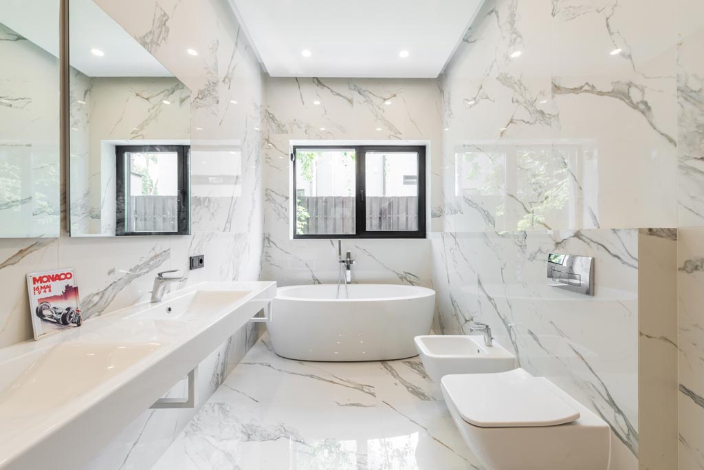 White marble modern bathroom